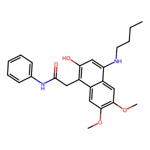 2-[4-(butylamino)-2-hydroxy-6,7-dimethoxynaphthalen-1-yl]-N-phenylacetamide structure