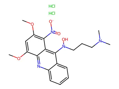1,3-Propanediamine, N'-(2,4-dimethoxy-1-nitro-9-acridinyl)-N,N-dimethyl-, N-oxide, dihydrochloride structure