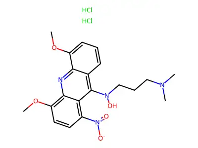 1,3-Propanediamine, N'-(4,5-dimethoxy-1-nitro-9-acridinyl)-N,N-dimethyl-, N-oxide, dihydrochloride structure