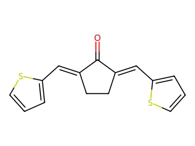 (2Z,5E)-2,5-bis(thiophen-2-ylmethylidene)cyclopentan-1-one structure