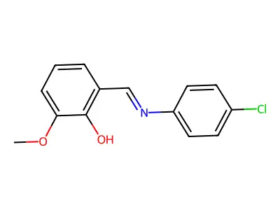 Alpha-(4-chlorophenylimino)-6-methoxy-O-cresol structure
