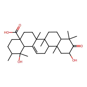 2Alpha,19Alpha-Dihydroxy-3-Oxo-12-Ursen-28-Oic Acid structure