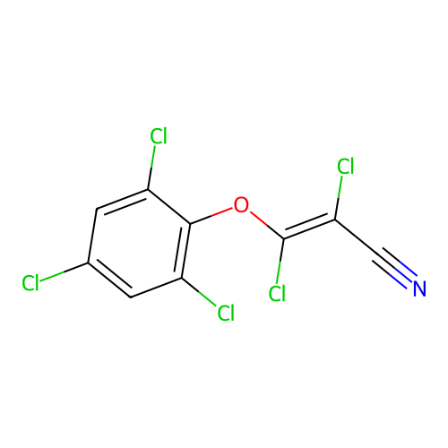 2,3-Dichloro-3-(2,4,6-trichlorophenoxy)acrylonitrile structure