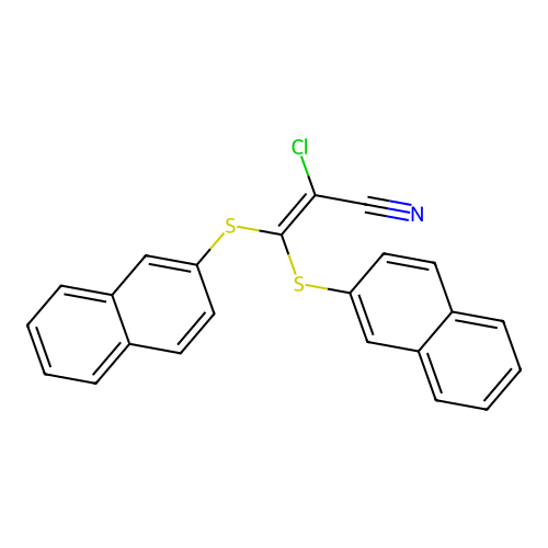 2-Chloro-3,3-bis(2-naphthylthio)acrylonitrile structure
