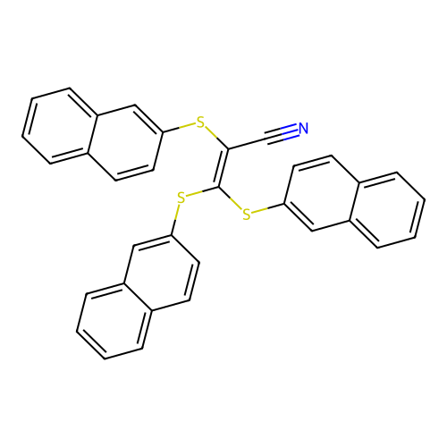 2,3,3-Tris(2-naphthylthio)acrylonitrile structure