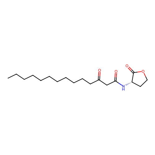 N-(3-Oxotetradecanoyl)-L-homoserine lactone structure