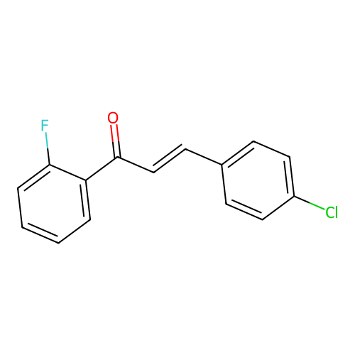 (E)-3-(4-chlorophenyl)-1-(2-fluorophenyl)prop-2-en-1-one structure