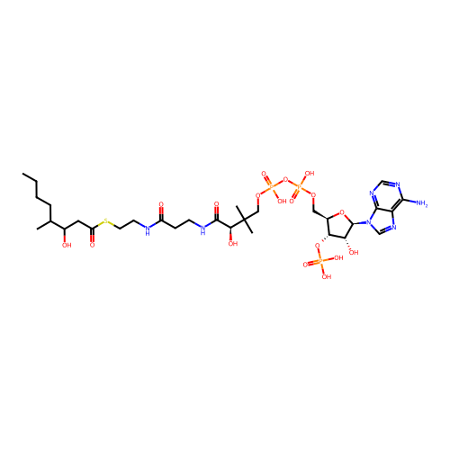 3-Hydroxy-4-methyloctanoyl-CoA structure