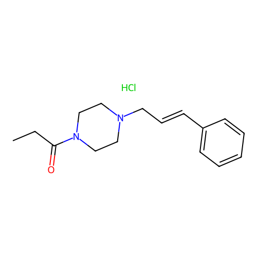 Piperazine, 1-phenylallyl-4-propionyl-, hydrochloride structure