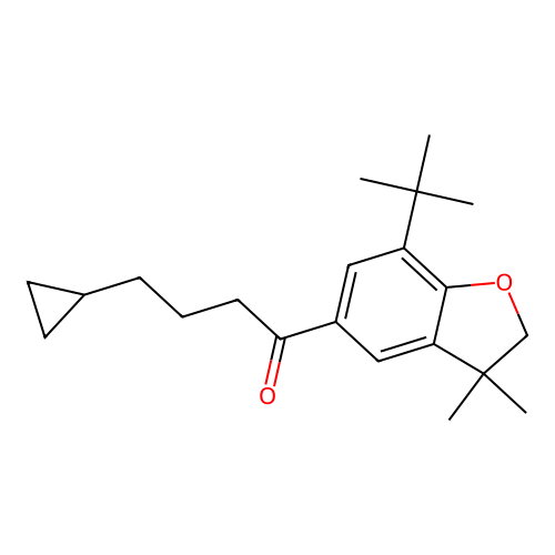 1-Butanone, 4-cyclopropyl-1-(7-(1,1-dimethylethyl)-2,3-dihydro-3,3-dimethyl-5-benzofuranyl)- structure