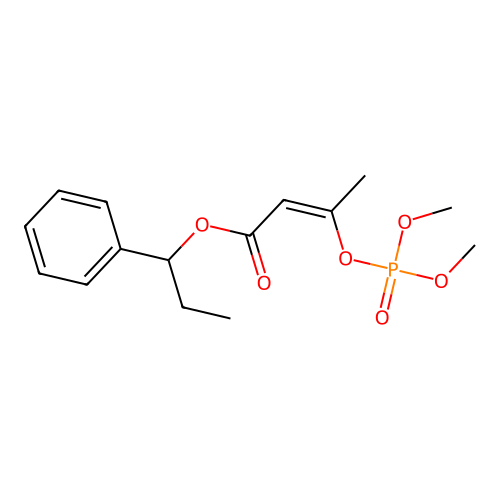 Crotonic acid, 3-hydroxy-, alpha-ethylbenzyl ester, dimethyl phosphate structure