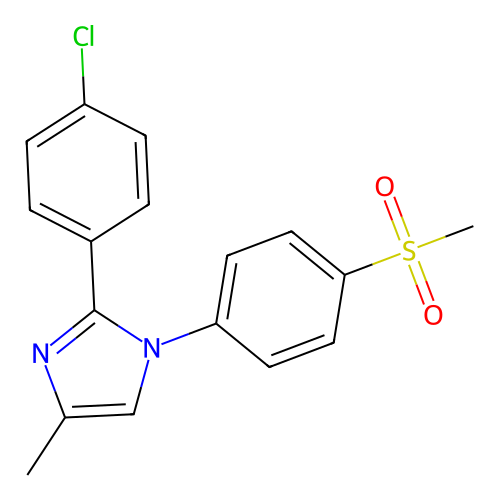 2-(4-Chlorophenyl)-4-methyl-1-(4-(methylsulfonyl)phenyl)-1H-imidazole structure