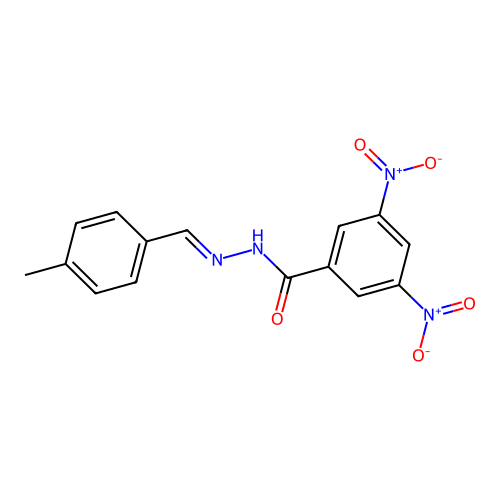 (E)-N'-(4-methylbenzylidene)-3,5-dinitrobenzohydrazide structure