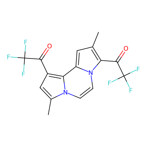 1,1'-(3,9-dimethyldipyrrolo[1,2-a:2',1'-c]pyrazine-1,8-diyl)bis(trifluoroethanone) structure