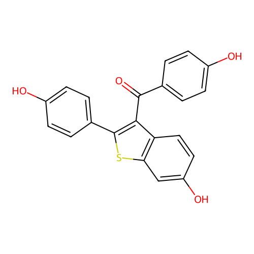 2-(4-Hydroxyphenyl)-3-(4-Hydroxybenzoyl)-6-Hydroxybenzo[b]thiophene structure