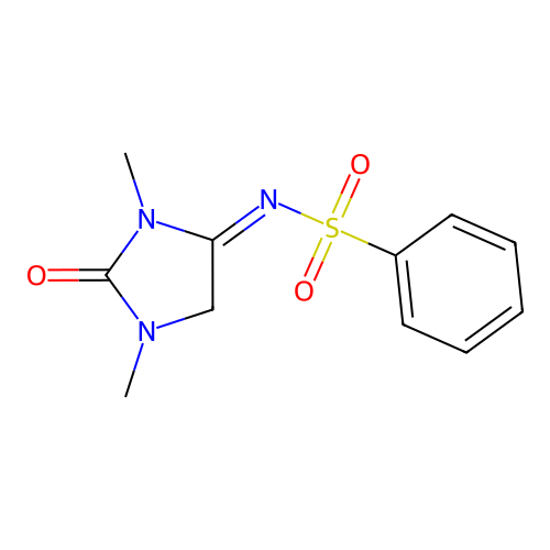N-[(4E)-1,3-dimethyl-2-oxoimidazolidin-4-ylidene]benzenesulfonamide structure