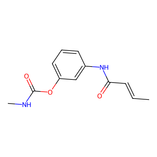 Crotonanilide, m-hydroxy-, methylcarbamate (ester) structure