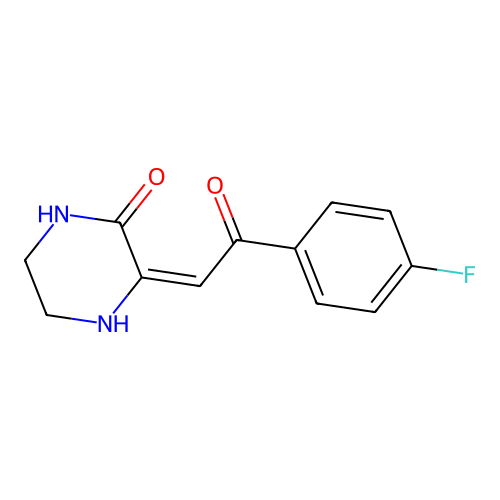 (3E)-3-[2-(4-fluorophenyl)-2-oxoethylidene]piperazin-2-one structure