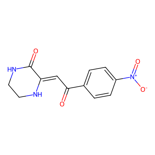 (3Z)-3-[2-(4-nitrophenyl)-2-oxoethylidene]piperazin-2-one structure