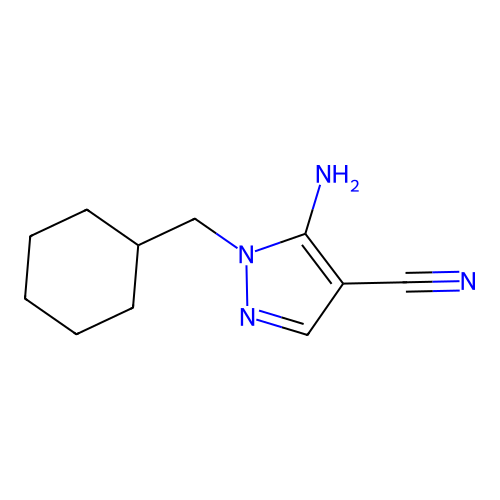 5-amino-1-(cyclohexylmethyl)-1H-pyrazole-4-carbonitrile structure
