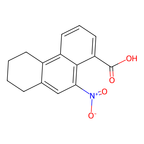 10-Nitro-5,6,7,8-tetrahydrophenanthrene-1-carboxylic acid structure