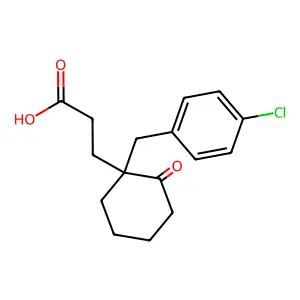 Cyclohexanepropionic acid, 1-(p-chlorobenzyl)-2-oxo- structure