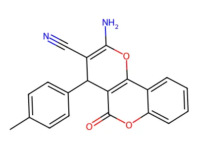 2-Amino-5-oxo-4-(p-tolyl)-4H,5H-pyrano[3,2-c]chromene-3-carbonitrile structure
