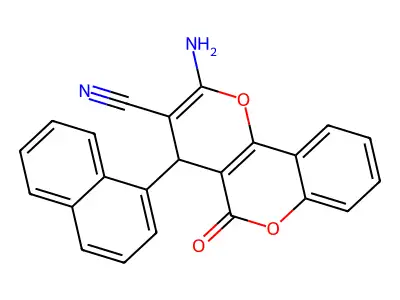 2-amino-4-(1-naphthyl)-5-oxo-4H,5H-pyrano[3,2-c]chromene-3-carbonitrile structure
