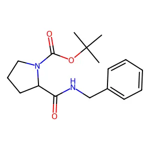 tert-butyl-(2R)-2-[(benzylamino)carbonyl]pyrrolidine-1-carboxylate structure