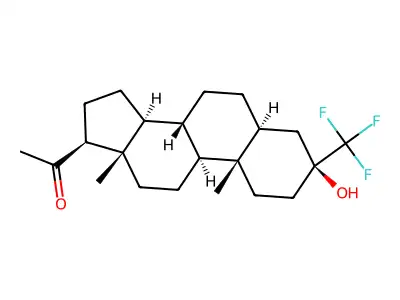 Pyroglutamyl-leucyl-glycyl-arginyl-phenylalaninamide structure