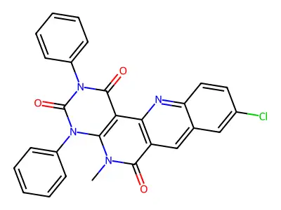 14-Chloro-8-methyl-4,6-diphenyl-4,6,8,18-tetrazatetracyclo[8.8.0.02,7.012,17]octadeca-1(10),2(7),11,13,15,17-hexaene-3,5,9-trione structure