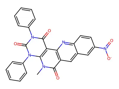 8-Methyl-14-nitro-4,6-diphenyl-4,6,8,18-tetrazatetracyclo[8.8.0.02,7.012,17]octadeca-1(10),2(7),11,13,15,17-hexaene-3,5,9-trione structure