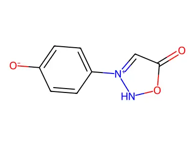 3-(4-hydroxyphenyl)-2H-oxadiazol-3-ium-5-one structure