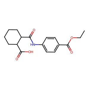Cis-N-(4-(ethoxycarbonyl)phenyl)hexahydrophthalamic acid structure