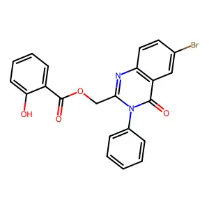 (6-Bromo-4-oxo-3-phenyl-3,4-dihydroquinazolin-2-yl)methyl 2-hydroxybenzoate structure