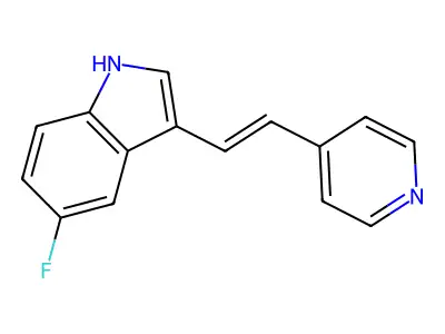 5-fluoro-3-(2-pyridin-4-ylethenyl)-1H-indole structure