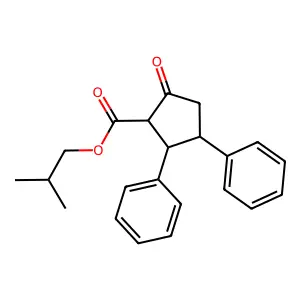 2-Methylpropyl 5-oxo-2,3-diphenylcyclopentanecarboxylate structure