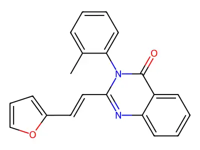 2-[(E)-2-(furan-2-yl)ethenyl]-3-(2-methylphenyl)quinazolin-4-one structure