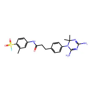 4-[[3-[4-(4,6-Diamino-2,2-dimethyl-1,3,5-triazin-1(2H)-yl)phenyl]-1-oxopropyl]amino]-2-methylbenzenesulfonyl fluoride structure