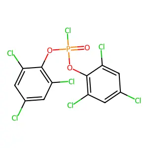 Bis(2,4,6-trichlorophenyl) phosphorochloridate structure