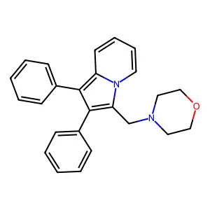 3-[(Morpholin-4-yl)methyl]-1,2-diphenylindolizine structure