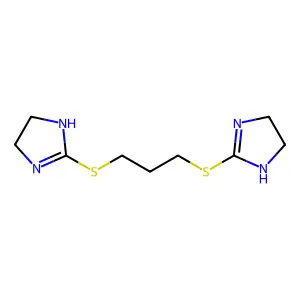 2-[3-(4,5-dihydro-1H-imidazol-2-ylsulfanyl)propylsulfanyl]-4,5-dihydro-1H-imidazole structure