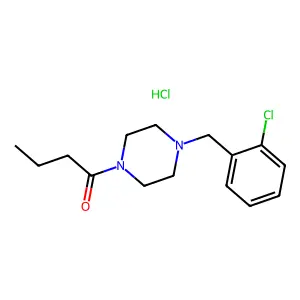 Piperazine, 1-butyryl-4-(o-chlorobenzyl)-, hydrochloride structure