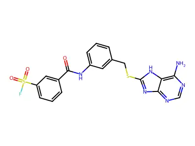 8-(3-(3-Fluorosulfonylbenzamido)benzylthio)adenine structure