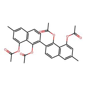 (2,2'-Binaphthalene)-1,1',8,8'-tetrol, 6,6'-dimethyl-, tetraacetate structure