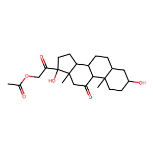 (3α)-3,17-二羟基-11,20-二氧代孕甾-21-基乙酸酯 structure