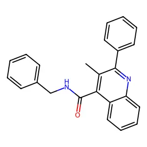 N-benzyl-3-methyl-2-phenylquinoline-4-carboxamide structure