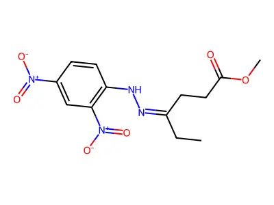 Methyl 4-[(2,4-dinitrophenyl)hydrazinylidene]hexanoate structure