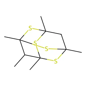 pentamethyl-2,4,6,8-tetrathiaadamantane structure