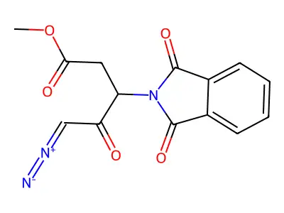 Methyl 5-diazo-3-(1,3-dioxoisoindol-2-yl)-4-oxopentanoate structure